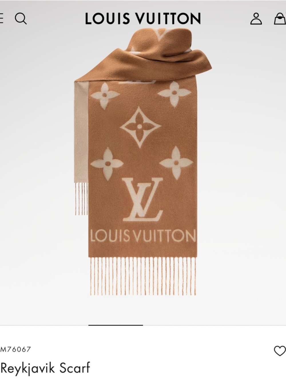 Louis Vuitton Tan and Cream Logo Fringe Scarf - Picture 4 of 4